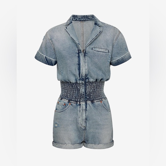 Seroya STASIA ROMPER Denim Shorts, Sorrento Sz Small - Picture 4 of 6